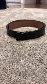 Cintura nera pelle monogram fibbia LV opaca