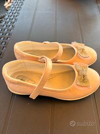 Ballerine bambina rosa con fiocco gioiello – 30