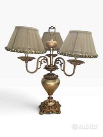 Lampada da Tavolo Vintage a 3 Luci con Paralumi