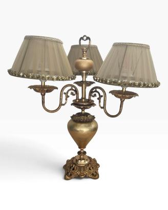 Lampada da Tavolo Vintage a 3 Luci con Paralumi
