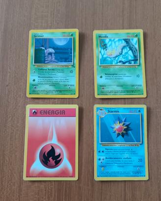 lotto 4 carte pokemon vintage italiane wotc (starm