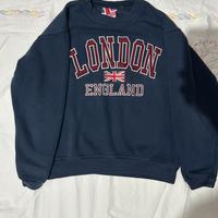 Felpa blu London England con bandiera - Taglia S