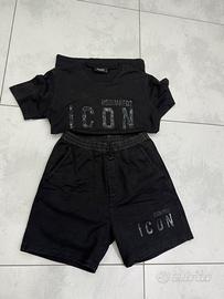 Completo dsquared2 icon bermuda t shirt originale