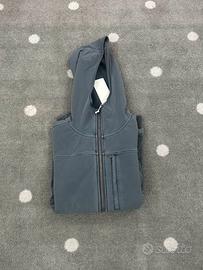 Felpa da uomo con cappuccio zip e tasconi in tessu