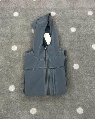 Felpa da uomo con cappuccio zip e tasconi in tessu