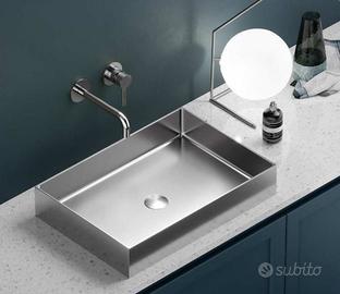 Lavabo da appoggio Saturn Brushed Steel Art.BB9812