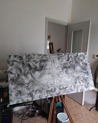grande quadro dipinto da artista italiana 