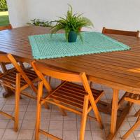 set tavolo sedie legno giardino 