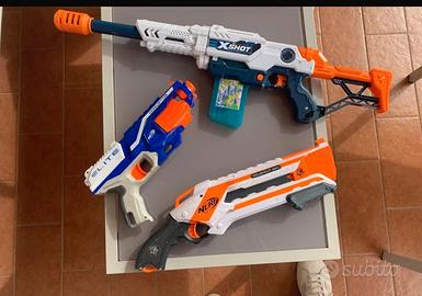 Lotto Nerf e X-Shot originali 3 blaster