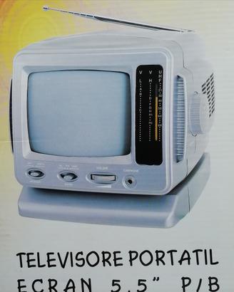 TV portatile 5,5 bianco e nero vintage