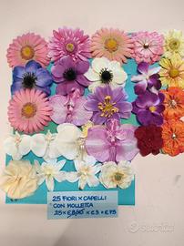 25 fiori per capelli con molletta 