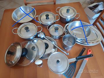 pentole in acciaio inox  e antiaderenti
