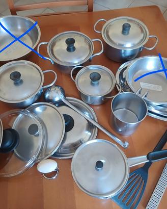 pentole in acciaio inox  e antiaderenti