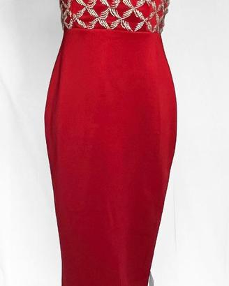 Vestito rosso corallo e perline marca ASOS