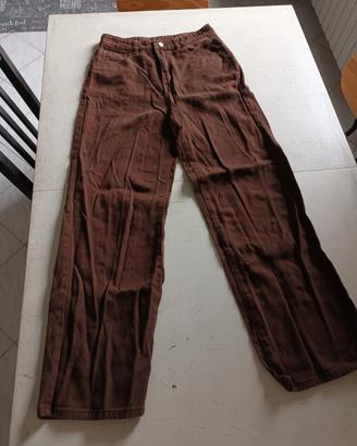 jeans 5 tasche marroni taglia M L girovita 80 cm