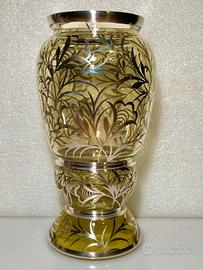 Vaso in vetro e argento anni 50