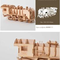 Puzzle 3D in Legno - Locomotiva a Vapore D51200