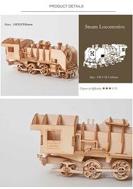 Puzzle 3D in Legno - Locomotiva a Vapore D51200