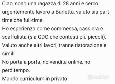 Commessa/segretaria/cassiera
