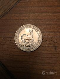 5 Shillings 1947 Sudafrica Argento Re Giorgio