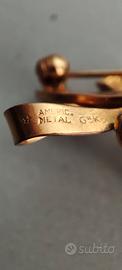 Spilla orologio vintage placcata 