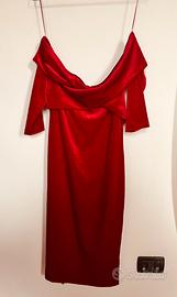 Abito in velluto rosso