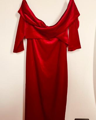 Abito in velluto rosso