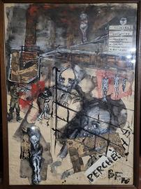 Bruno Freddi collage + tecnica mista.