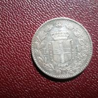 N. 3 monete Ag L. 1 V.Eman.2° 1863 L. 1e2 Umb.1887