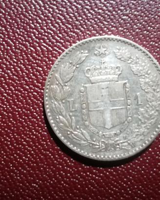 N. 3 monete Ag L. 1 V.Eman.2° 1863 L. 1e2 Umb.1887