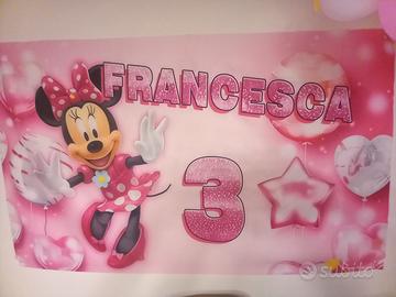 striscione più ranner,più decorazione torta minnie