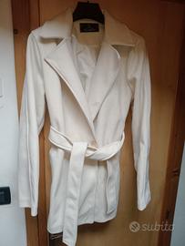 giacca cappotto donna bianco taglia M con cintura 