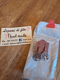 orecchini acciaio anallergico albero della vita