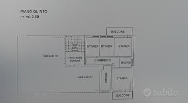 Appartamento ultimo piano 100 mq