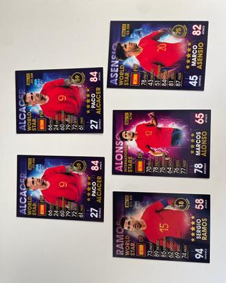 Lotto 5 Carte Match Attax Spagna