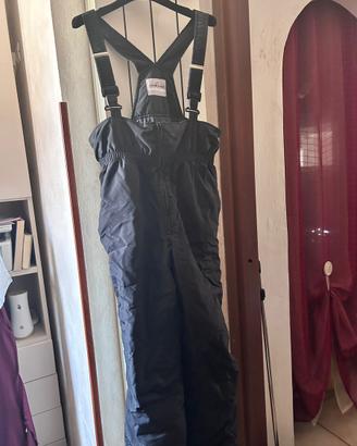 Pantaloni Sci Salopette Nera Taglia M/L