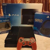 Bundle PS4 + 2 controller + cuffie gold + 16 gioch