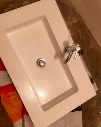 Lavabo Jacuzzi 80x52 Ocritech più rubinetto 