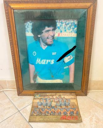 quadro Maradona autografato con dedica pers