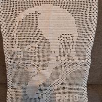 quadro padre pio al uncinetto 