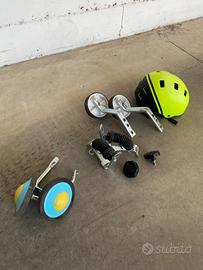 2 paia Rotelle laterali bici, casco bici