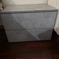 Coppia di comodini grigio cemento chiaro