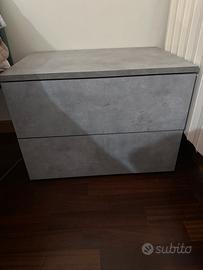 Coppia di comodini grigio cemento chiaro