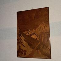 Quadro in legno intarsio vintage