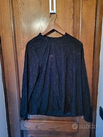 Blusa elegante in pizzo nero Fiorella Rubino