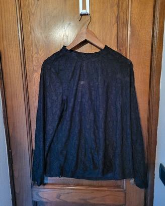 Blusa elegante in pizzo nero Fiorella Rubino