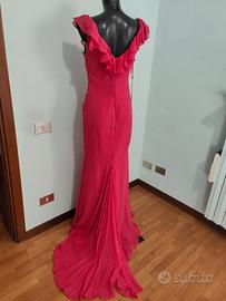 Abito a cerimonia in seta fucsia tg. 44