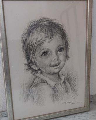 Quadro bambina di Giuseppe Tarantino 1974 