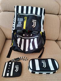 zaino juventus con astuccio e portafoglio