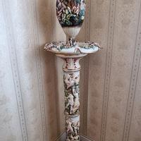 Colonna portavaso + vaso in ceramica